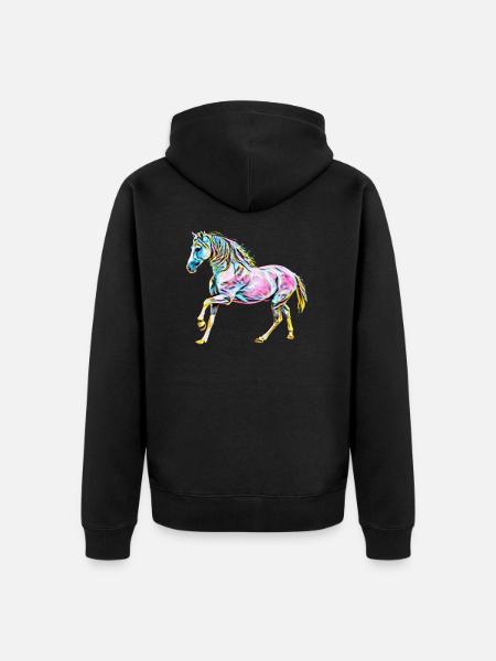 Pferd - Unisex Premium Bio Zip Hoodie - Schwarz