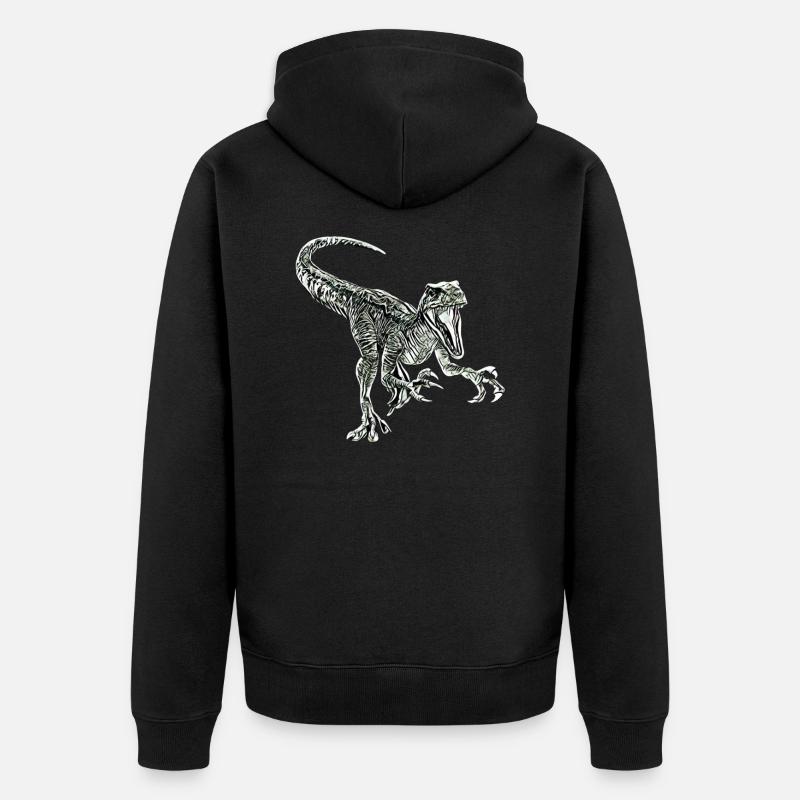 Velociraptor - Unisex Premium Organic Zip Hoodie - black