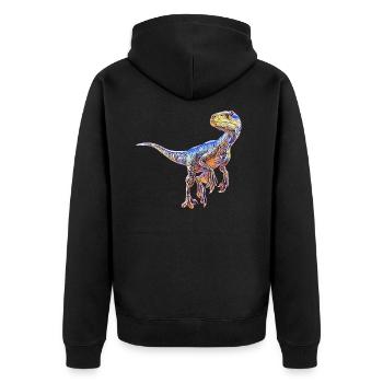 Velociraptor - Veste à capuche bio Premium Unisexe - noir - Dos - Nico (187cm)