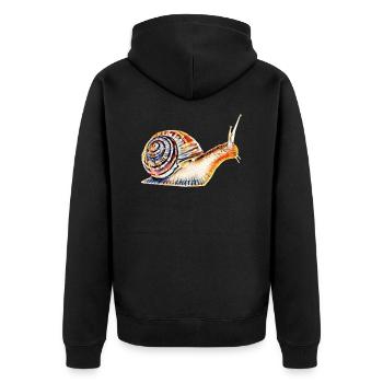 slug - Unisex Premium Organic Zip Hoodie - black - Back - Nico (187cm)