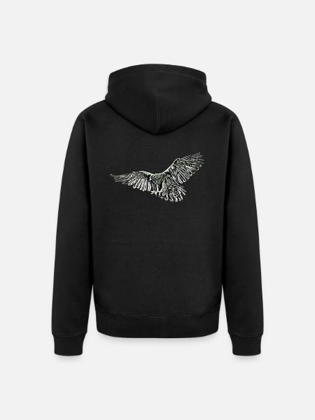 Adler - Unisex Premium Bio Zip Hoodie - Schwarz