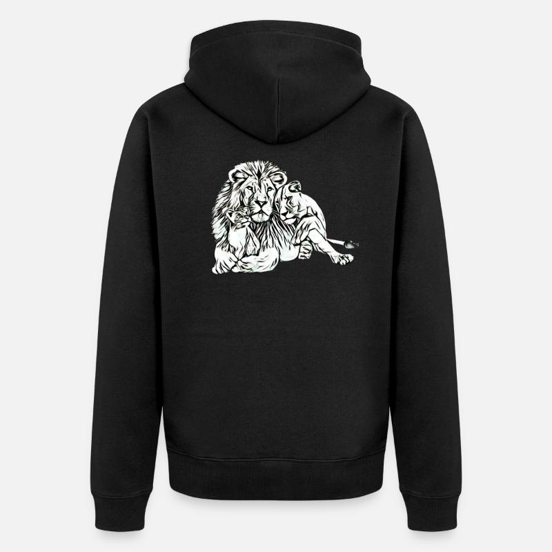Les lions - Veste à capuche bio Premium Unisexe - noir