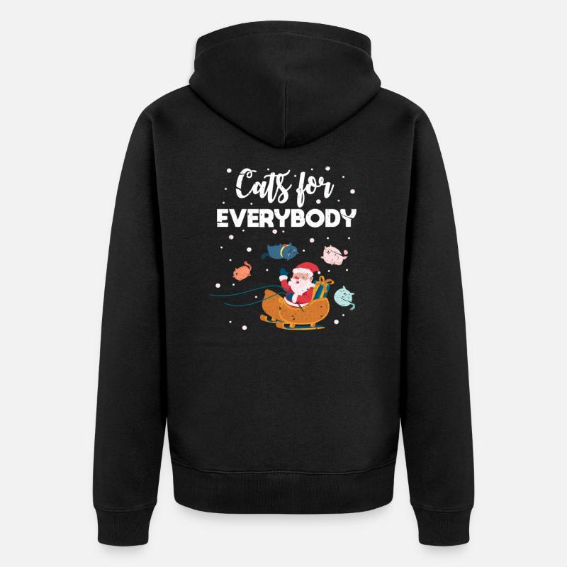 Chats de Noël - Veste à capuche bio Premium Unisexe - noir