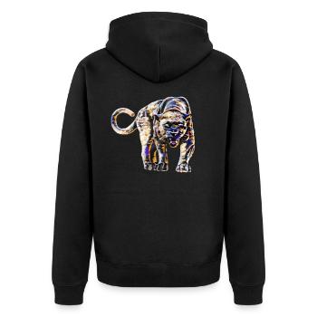Panther - Unisex Premium Organic Zip Hoodie - black - Back - Nico (187cm)
