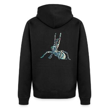 Tarantula - Unisex Premium Organic Zip Hoodie - black - Back - Nico (187cm)