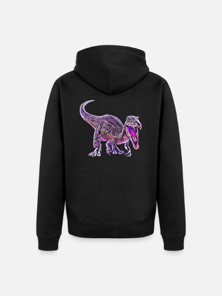 Dinosaurier - Unisex Premium Bio Zip Hoodie - Schwarz