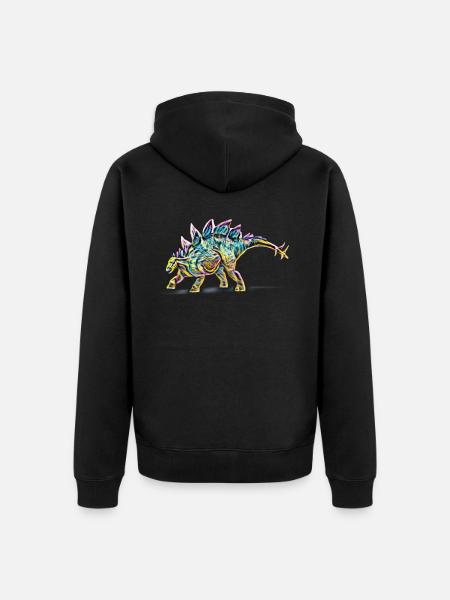 Stegosaurus - Unisex Premium Organic Zip Hoodie - black