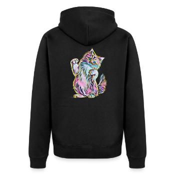 Main Coon - Unisex Premium Organic Zip Hoodie - black - Back - Nico (187cm)