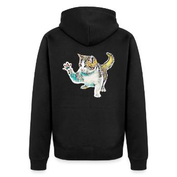 Chat - Veste à capuche bio Premium Unisexe - noir - Dos - Nico (187cm)