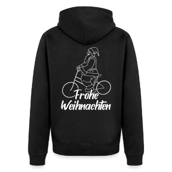 Vélo père Noël - Veste à capuche bio Premium Unisexe - noir - Dos - Nico (187cm)