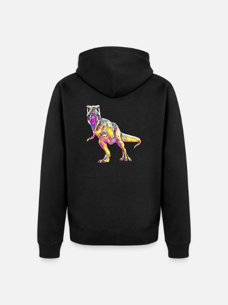 Tyrannosaurus Rex - Unisex Premium Organic Zip Hoodie - black