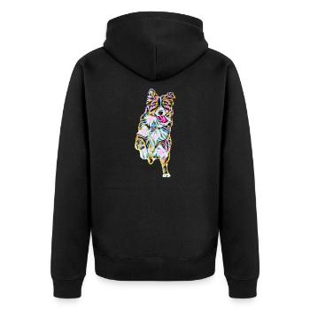 Border Collie - Veste à capuche bio Premium Unisexe - noir - Dos - Nico (187cm)