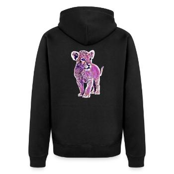 Lion - Veste à capuche bio Premium Unisexe - noir - Dos - Nico (187cm)