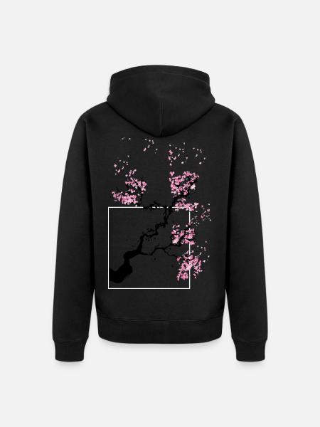 Kirschblüte japan - Unisex Premium Bio Zip Hoodie - Schwarz