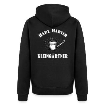 lustiges Kleingärtner Geschenk - Unisex Premium Bio Zip Hoodie - Schwarz - Hinten - Nico (187cm)