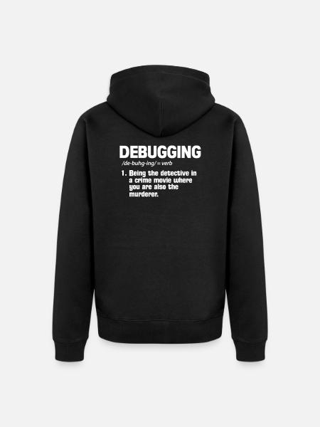 Debugging - Unisex Premium Organic Zip Hoodie - black