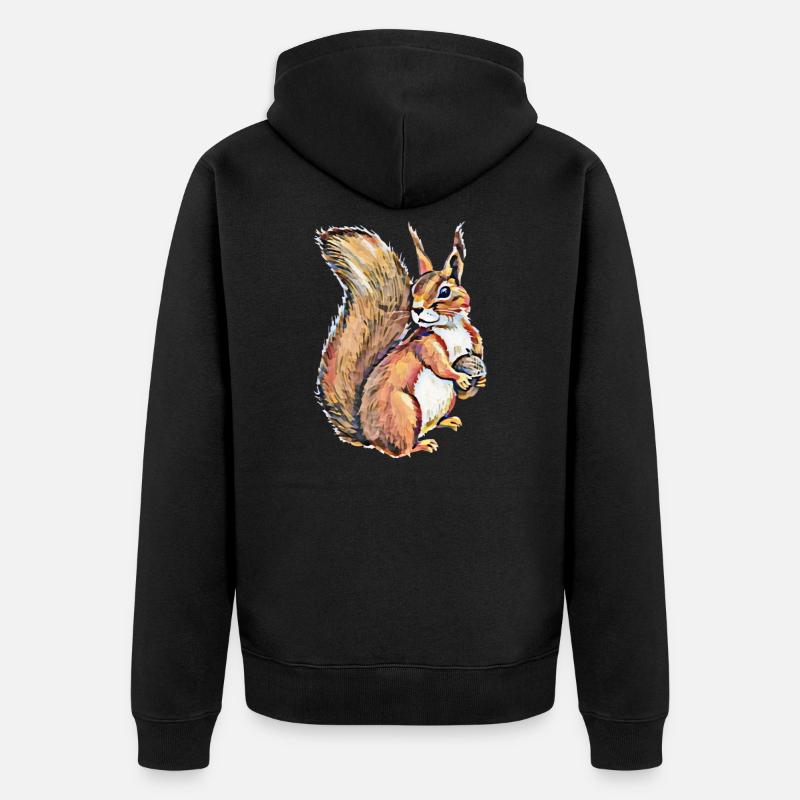 Écureuil roux - Veste à capuche bio Premium Unisexe - noir