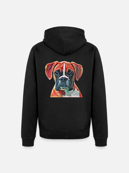 boxer - Unisex Premium Organic Zip Hoodie - black
