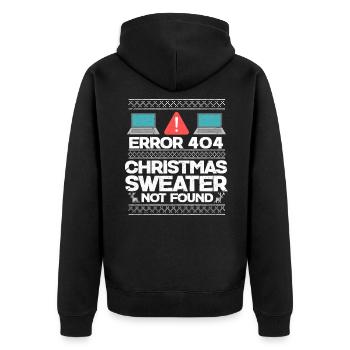 Weihnachtskostüm Ugly Christmas Xmas Geschenk - Unisex Premium Bio Zip Hoodie - Schwarz - Hinten - Nico (187cm)