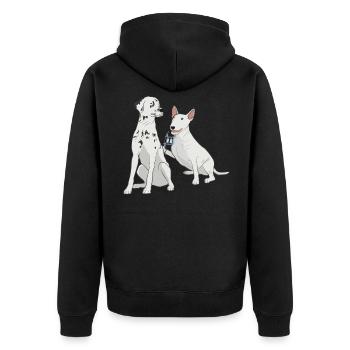 Tatoueur tatoué taches de chien dalmatien - Veste à capuche bio Premium Unisexe - noir - Dos - Nico (187cm)
