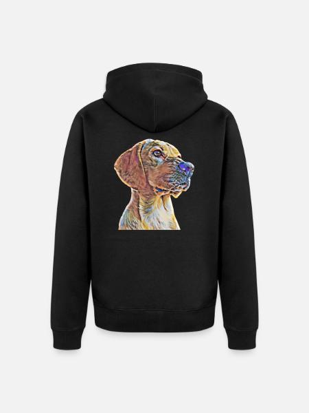 Labrador - Unisex Premium Bio Zip Hoodie - Schwarz