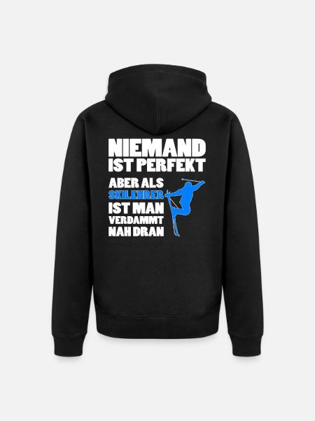 Skilehrer Spruch - Unisex Premium Bio Zip Hoodie - Schwarz