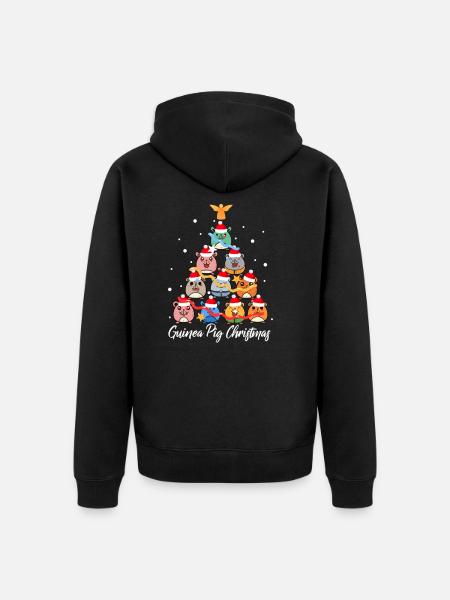 Cochons d’Inde de Noël - Veste à capuche bio Premium Unisexe - noir