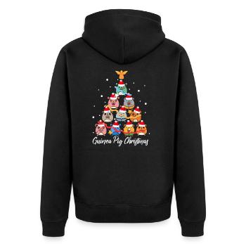 Christmas Guinea Pig Guinea Pig Gift - Unisex Premium Organic Zip Hoodie - black - Back - Nico (187cm)