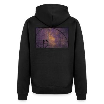 fibonacci Pyramides Gizeh Mathématiques Géométrie - Veste à capuche bio Premium Unisexe - noir - Dos - Nico (187cm)