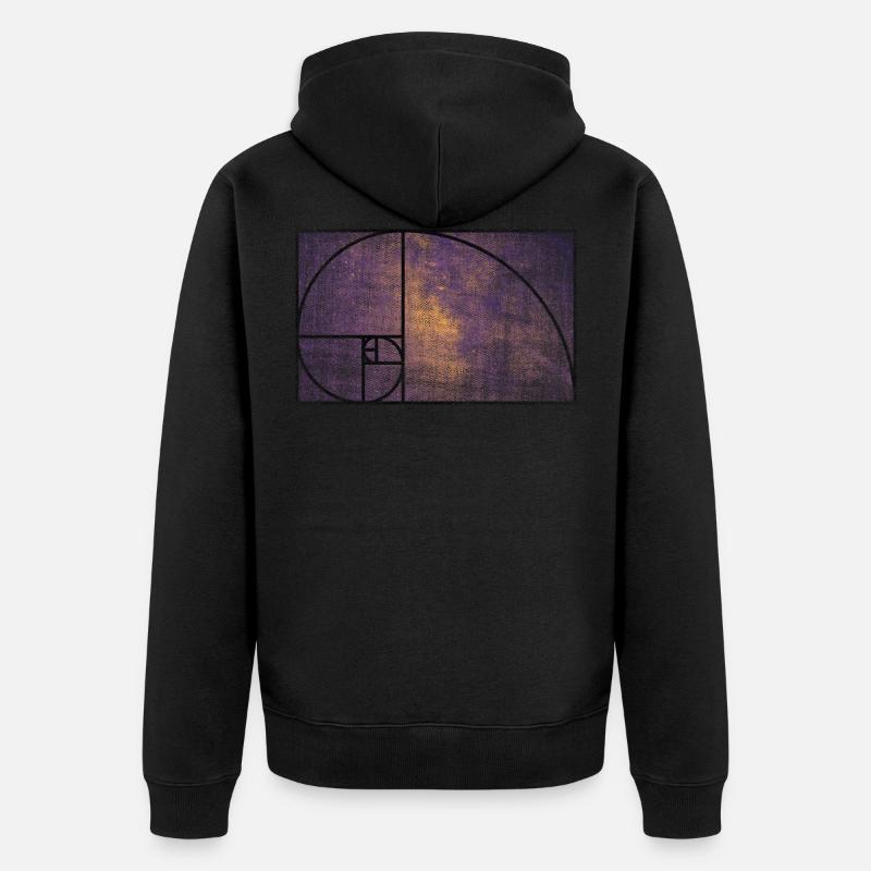 fibonacci Pyramides Gizeh Mathématiques Géométrie - Veste à capuche bio Premium Unisexe - noir
