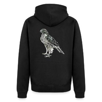 Falke - Unisex Premium Bio Zip Hoodie - Schwarz - Hinten - Nico (187cm)
