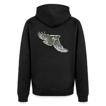 Falke - Unisex Premium Bio Zip Hoodie - Schwarz - Hinten - Nico (187cm)