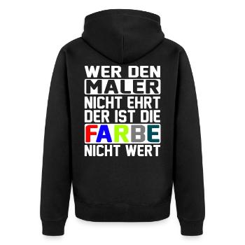Handwerker Maler - Unisex Premium Bio Zip Hoodie - Schwarz - Hinten - Nico (187cm)