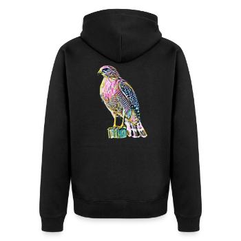 Falke - Unisex Premium Bio Zip Hoodie - Schwarz - Hinten - Nico (187cm)
