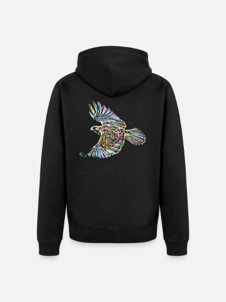 Faucon - Veste à capuche bio Premium Unisexe - noir