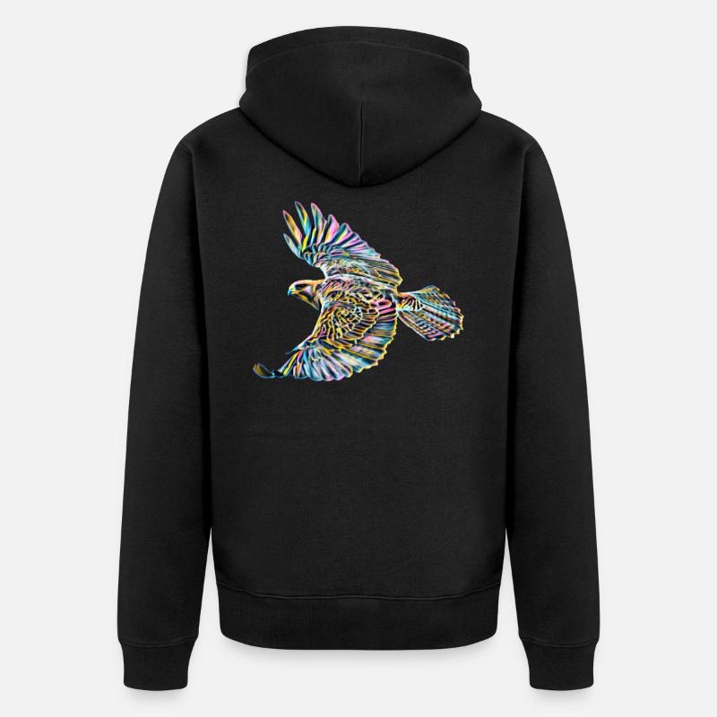 Faucon - Veste à capuche bio Premium Unisexe - noir