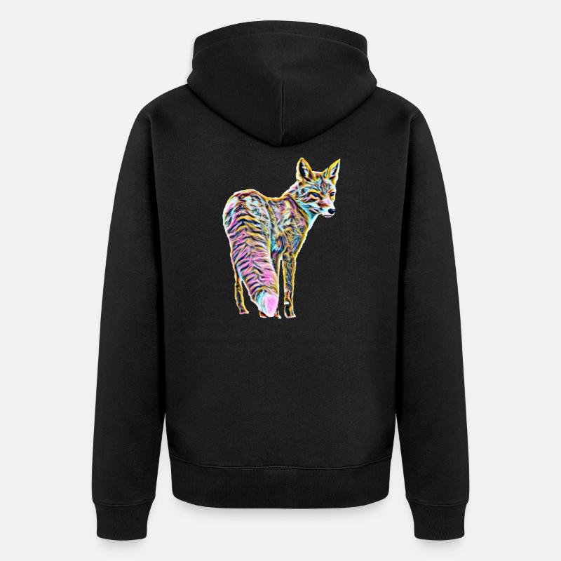 Renard - Veste à capuche bio Premium Unisexe - noir