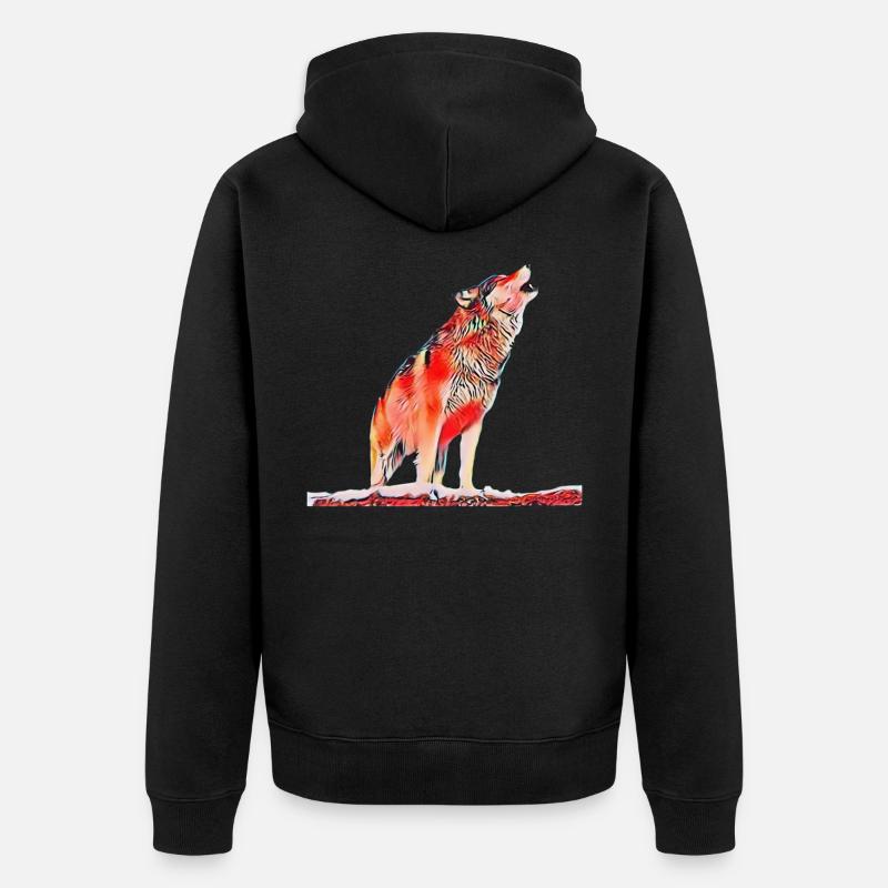 Loup - Veste à capuche bio Premium Unisexe - noir