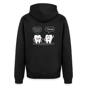 Süße Zähne - Unisex Premium Bio Zip Hoodie - Schwarz - Hinten - Nico (187cm)