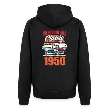 1950 Classic Car - Unisex Premium Organic Zip Hoodie - black - Back - Nico (187cm)