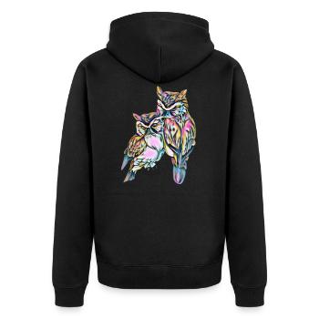 hiboux - Veste à capuche bio Premium Unisexe - noir - Dos - Nico (187cm)