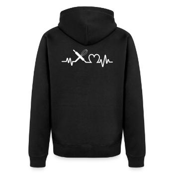Baking baker baker heartbeat gift - Veste à capuche bio Premium Unisexe - noir - Dos - Nico (187cm)