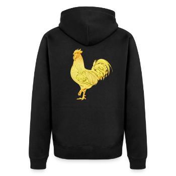 tap - Unisex Premium Organic Zip Hoodie - black - Back - Nico (187cm)