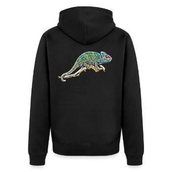 caméléon - Veste à capuche bio Premium Unisexe - noir - Dos - Nico (187cm)