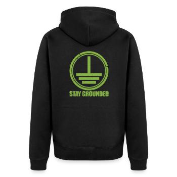 Elektriker - Unisex Premium Bio Zip Hoodie - Schwarz - Hinten - Nico (187cm)