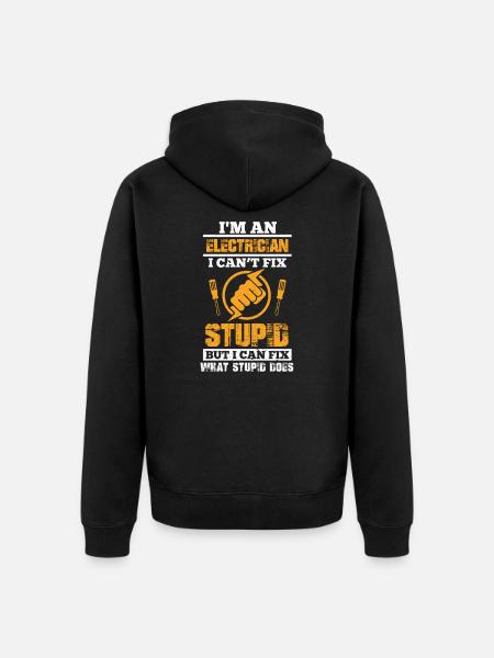 Elektriker - Unisex Premium Bio Zip Hoodie - Schwarz