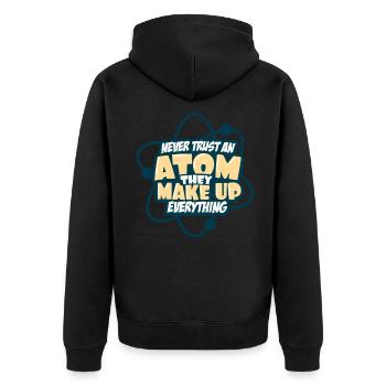 Student Nerd - Unisex Premium Bio Zip Hoodie - Schwarz - Hinten - Nico (187cm)