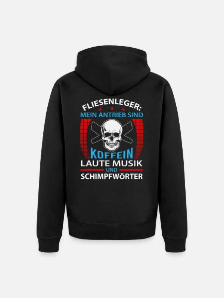 Fliesenleger Spruch - Unisex Premium Bio Zip Hoodie - Schwarz