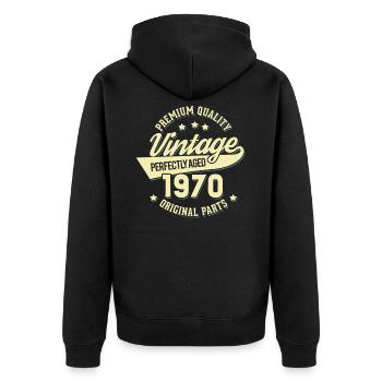 Millésime 1970 - Veste à capuche bio Premium Unisexe - noir - Dos - Nico (187cm)