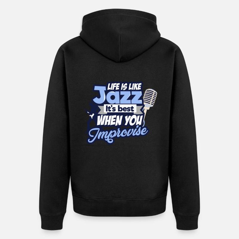 Jazz - Unisex Premium Bio Zip Hoodie - Schwarz
